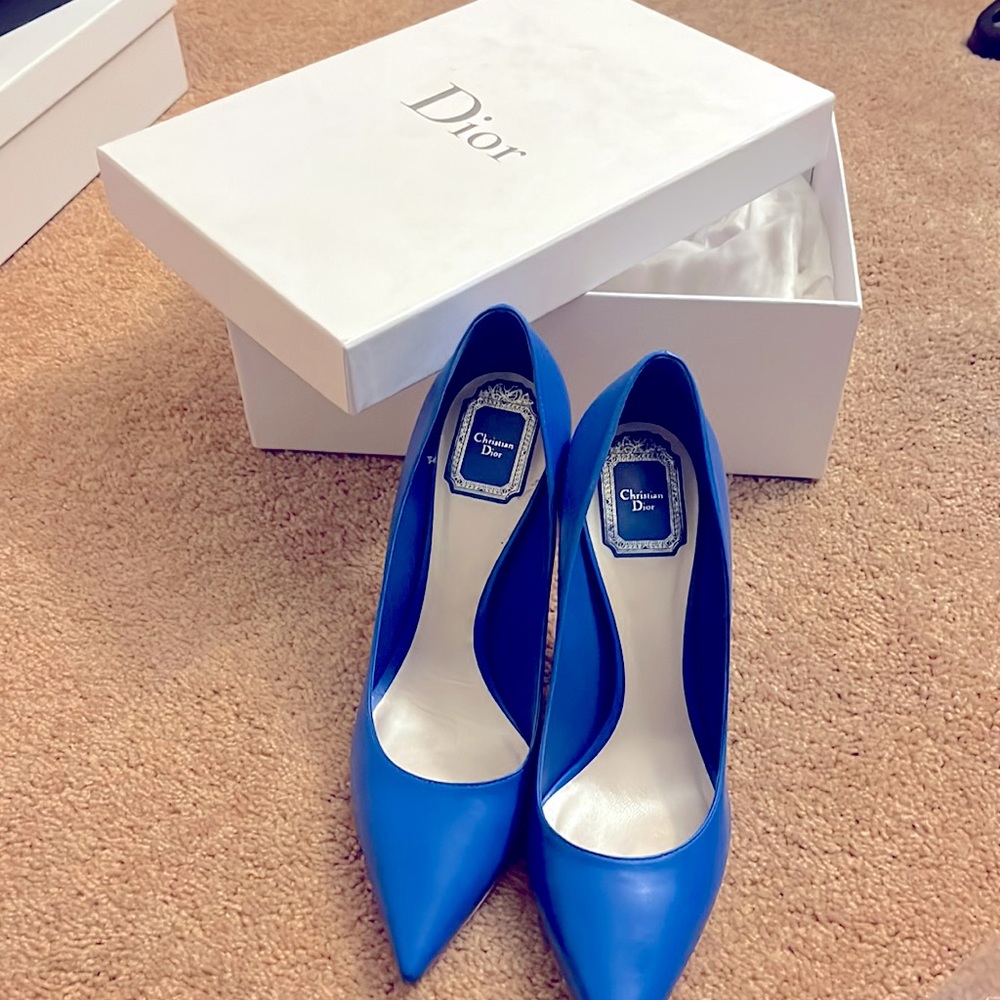 Christian Dior stunning bright royal blue stiletto heel